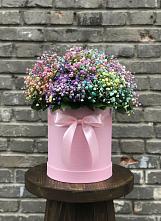 Цветочная композиция из Гипсофила и Розы в шляпной коробке #REPLACE_PRED# Магасе