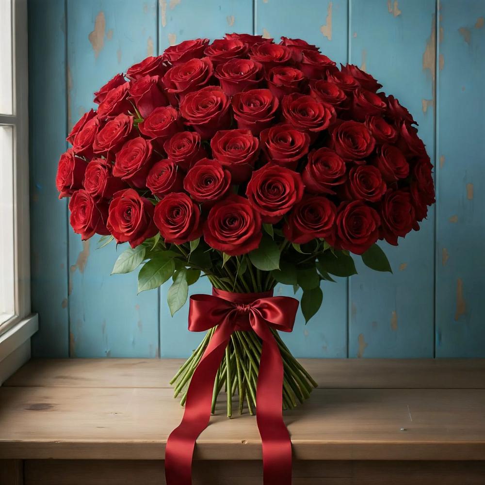 Букет Красные розы Блэк Меджик в Магасе