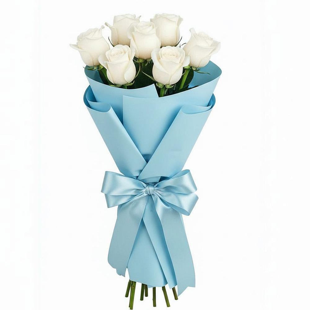 Букет 7 белых роз Проуд в Магасе