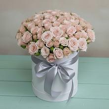 Цветочная композиция из Розы в шляпной коробке в Магасе