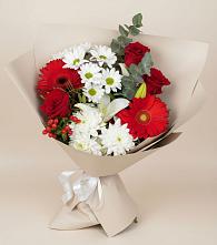 Букет цветов из:  Розы, Хризантемы, Герберы и Лилии в Магасе