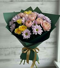 Букет цветов из:  Хризантемы и Розы #REPLACE_PRED# Магасе