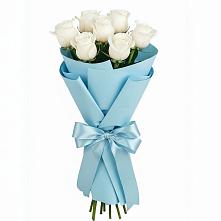 Букет 7 белых роз Проуд в Магасе