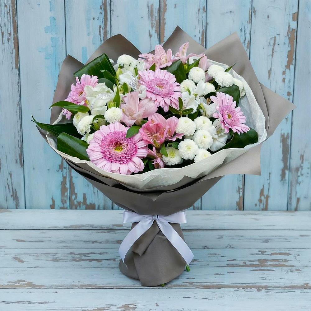 Букет цветов из: Герберы, Альстромерии и Хризантемы в Магасе