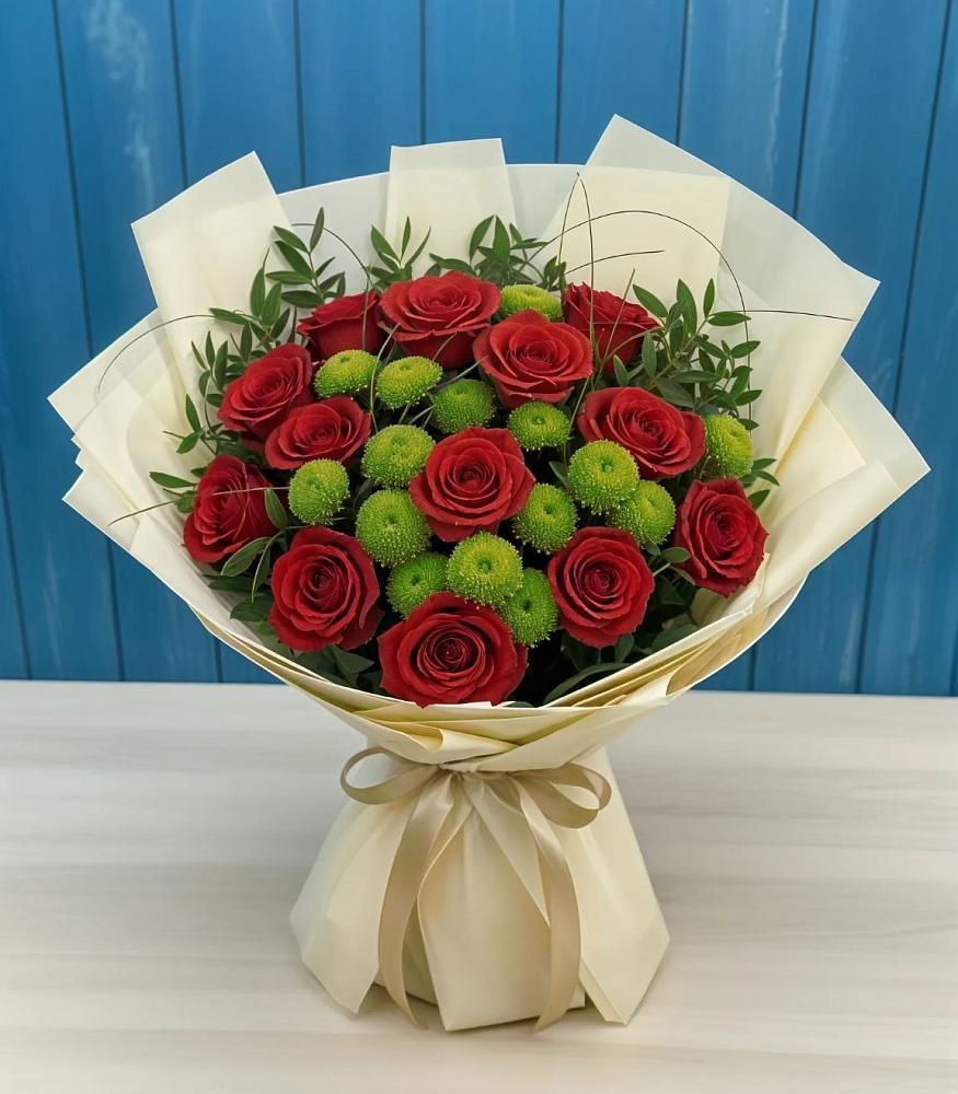 Букет цветов из: Розы и Хризантемы в Магасе